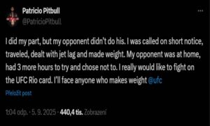 Vyjádření Patricia PItbulla na sociální síti X